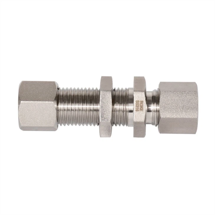 Stainless Steel NPT Bulkhead Union Single Ferrule Tube Fitting