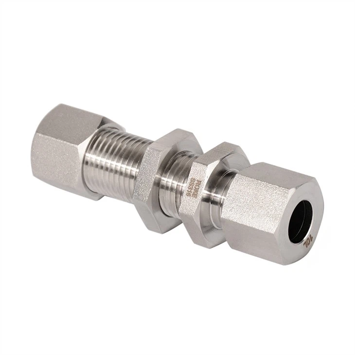 Stainless Steel NPT Bulkhead Union Single Ferrule Tube Fitting